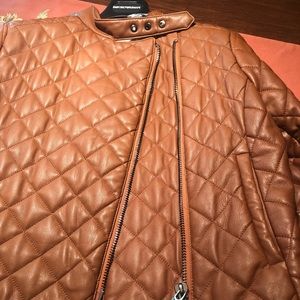 Emporio Armani leather bomber jacket